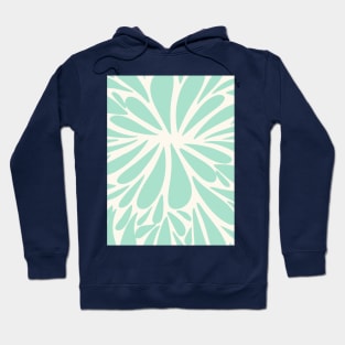 Retro abstract floral burst - pastel turquoise Hoodie